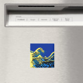 Aimant Le Grand Hokusai Wave de Blue Yellow (In Situ (Lave-vaisselle))