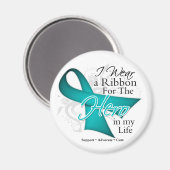 Aimant Le héros du ruban du cancer de l'ovaire dans ma vi (Recto/Verso)