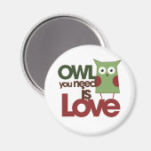 Aimant Le hibou dont tu as besoin est l'amour (Recto/Verso)