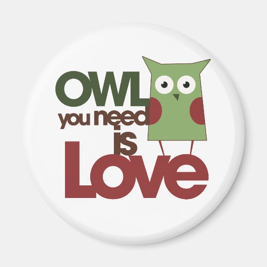 Aimant Le hibou dont tu as besoin est l'amour (Devant)