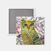 Aimant Le hibou jaune (Recto/Verso)