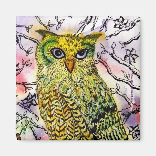 Aimant Le hibou jaune (Devant)