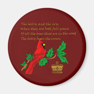 Aimant Le houx et le lierre avec le cardinal et la