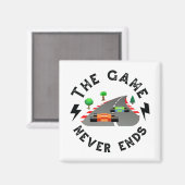 Aimant Le jeu ne se termine jamais (Recto/Verso)