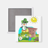Aimant le jour de saint-patrick pingouin leprechaun (Recto/Verso)