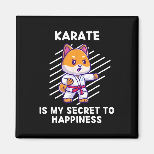 Aimant Le Karate De Shi Inu Est Mon Secret Au Bonheur Shi (Devant)