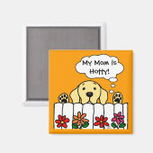 Aimant Le Labrador jaune vous regarde (Recto/Verso)