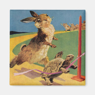 Aimant « Le Lapin et le Lièvre » par Harry Rountree