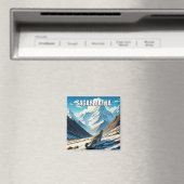 Aimant Le léopard des neiges du parc national de Sagarmat (In Situ (Lave-vaisselle))