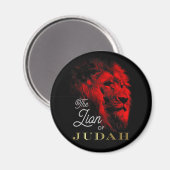 Aimant Le Lion de Juda Black Red Gold Christian (Recto/Verso)