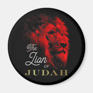 Aimant Le Lion de Juda Black Red Gold Christian
