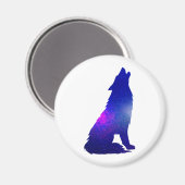 Aimant Le loup spatial hurle - Choisir la couleur arrière (Recto/Verso)