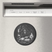Aimant Le Magicien Étudiant le Grimoire — par BurnsInHell (In Situ (Lave-vaisselle))