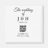 Aimant Le mariage d'ajouter le nom de couple QR code scan (Devant)