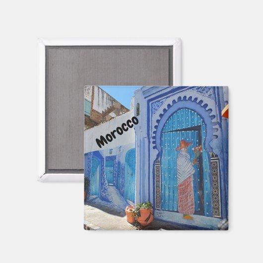 Aimant Le Maroc chefchaouen cadeau (Recto/Verso)