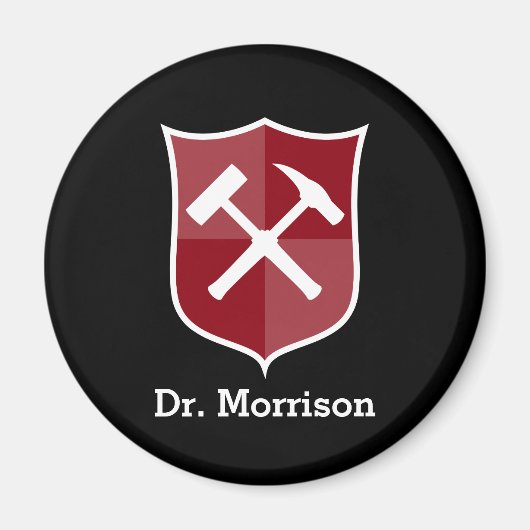 Aimant Le marteau de roche personnalisé du géologue et la (Devant)