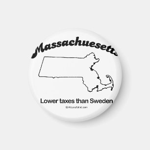 Aimant Le MASSACHUSETTS - "DEVISE" T-shir d'ÉTAT du
