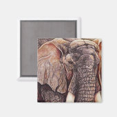 Aimant Le matriarche - Eléphant africain (Recto/Verso)