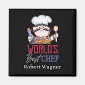 Aimant Le meilleur chef du monde mignon ajouter un nom (Devant)