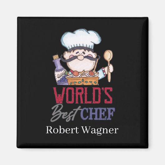 Aimant Le meilleur chef du monde mignon ajouter un nom (Devant)