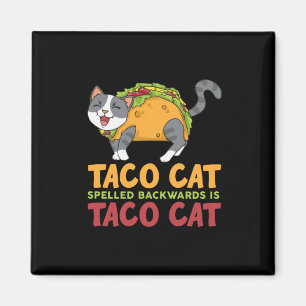 Aimant Le Meilleur Taco Chat Écrit À L'Arrière Est Tac