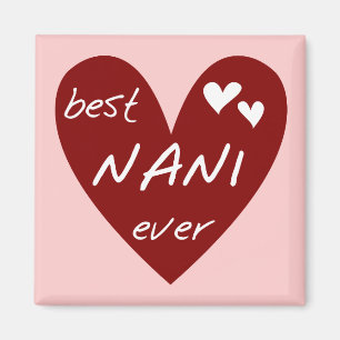 Aimant Le meilleurs T-shirts et cadeaux de Nani de coeur