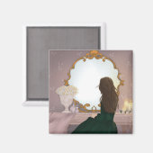 Aimant Le Miroir II - Assis en pièce (Recto/Verso)