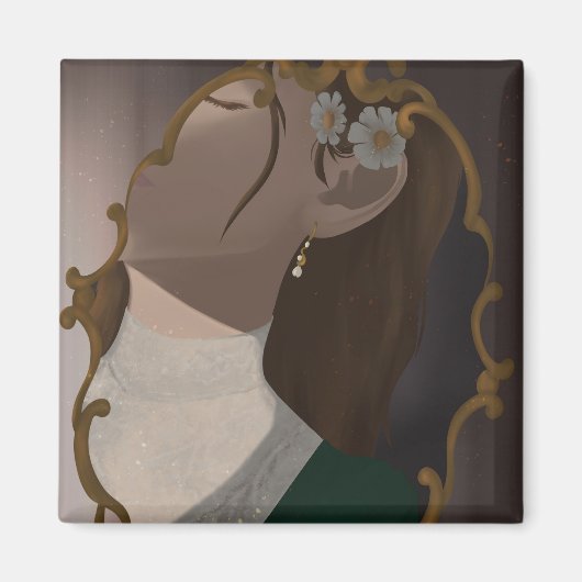 Aimant Le miroir III - Une fille à moitié cachée (Devant)