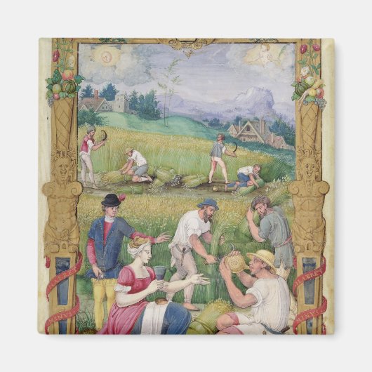 Aimant Le mois d'août : La récolte (Devant)