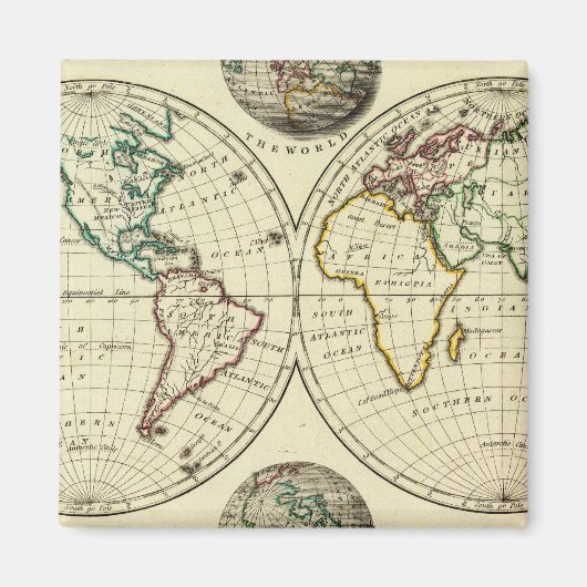 Aimant Le Monde aux frontières continentales (Devant)