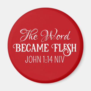Aimant Le Mot Est Devenu Flesh Noël Bible Verse Rouge