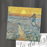 Aimant Le moteur | Vincent van Gogh<br><div class="desc">Le Sower (1888) de Vincent van Gogh est une puissante peinture post-impressionniste qui représente un fermier semant des graines dans un vaste champ sous un ciel jaune radieux. L'oeuvre reflète l'admiration de Van Gogh pour le travail rural et sa fascination pour les cycles de la nature. La palette de couleurs...</div>