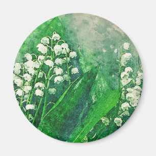 Aimant Le muguet botanique pour aquarelle