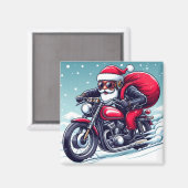 Aimant Le nouveau bolide du Père Noël - Noël humour (Recto/Verso)