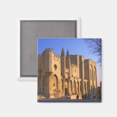 Aimant Le Palais des Papes à Avignon avec des gens (Recto/Verso)