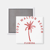 Aimant Le Palm Tree de Fort Walton Beach (Recto/Verso)