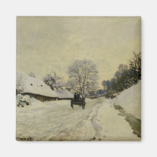 Aimant Le Panier, ou Route sous neige à Honfleur, 1865 (Devant)
