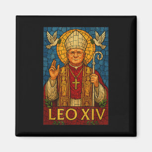 Aimant Le Pape Leo Xiv - Art divin de la mosaïque Christi