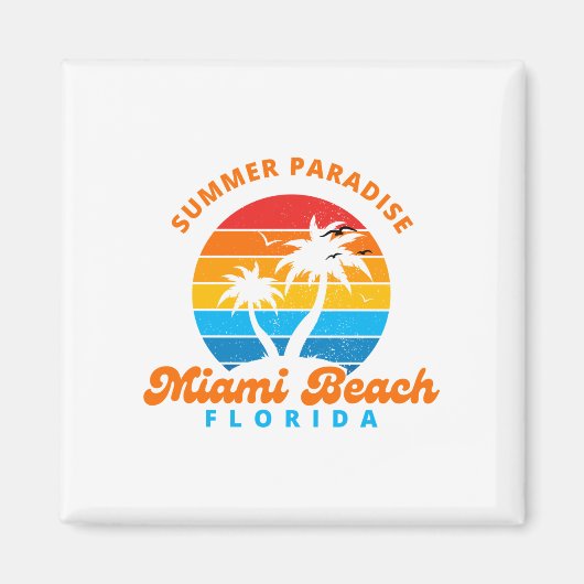 Aimant Le Paradis d'été Miami Beach Floride-coucher-Palms (Devant)