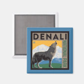 Aimant Le Parc national de Denali | Howling Wolf (Recto/Verso)