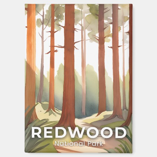 Aimant Le parc national de Redwood | Aquarelle (Recto)