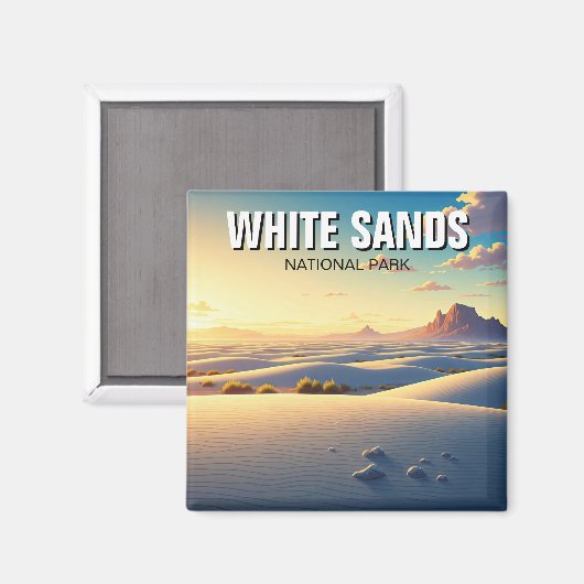 Aimant Le parc national de White Sands (Recto/Verso)