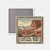Aimant Le Parc national du Capitol Reef (Recto/Verso)