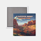 Aimant Le Parc National du Capitol Reef Utah Désert Vinta (Recto/Verso)