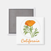 Aimant Le pavot de Californie dans un cercle, Texte "Cali (Recto/Verso)