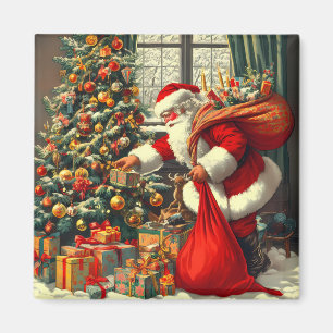 Aimant Le Père Noël apporte la joie aux enfants