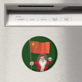Aimant Le Père Noël Avec Drapeau De Chine (In Situ (Lave-vaisselle))