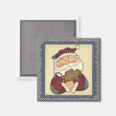 Aimant Le Père Noël avec le pain d'épices (Recto/Verso)