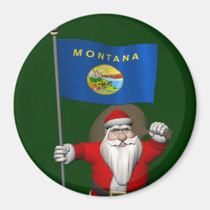 Aimant Le Père Noël Avec L'Enseigne Du Montana