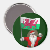 Aimant Le Père Noël Avec L'Enseigne Du Pays De Galles (Recto/Verso)